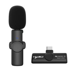 HXSJ F18 2.4G USB-C/Type-C Microfono wireless lavalier con riduzione del rumore (nero)