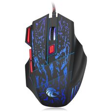 HXSJ H300 7 tasti che scorre acqua crepa mouse da gioco cablato luminoso colorato (nero)