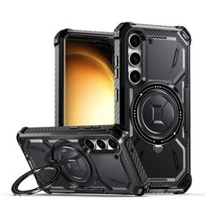 Custodia per telefono con supporto magnetico MagSafe per Samsung Galaxy S23 5G Armor Series (nero)