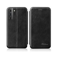Custodia in pelle magnetica con texture retrò per Samsung Galaxy S23 5G (nera)