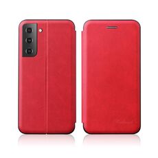 Per Samsung Galaxy S23 5G Custodia in pelle magnetica con trama retrò (rossa)