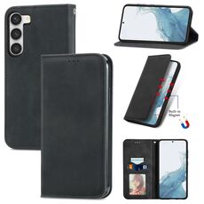 Per Samsung Galaxy S23 5G Retro Skin Feel Custodia in pelle magnetica per telefono (nero)