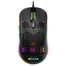 HXSJ X600 Mouse da gioco cablato con programmazione macro luminosa RGB a 6 tasti (nero)