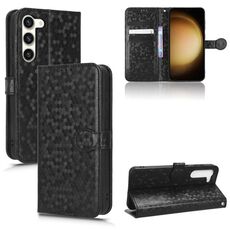 Custodia in pelle per Samsung Galaxy S23 5G a nido d'ape (nero)