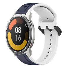 Per Xiaomi MI Watch Color 2 22mm Convex Loop Cinturino in silicone bicolore (blu notte + bianco)