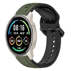 Per Xiaomi MI Watch Sport 22mm Convex Loop Cinturino in silicone bicolore (verde scuro + nero)