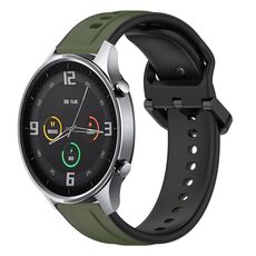 Per Xiaomi MI Watch Color 22mm Convex Loop Cinturino in silicone bicolore (verde scuro + nero)