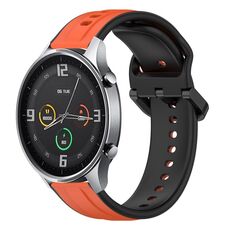 Per Xiaomi MI Watch Color 22mm Convex Loop Cinturino in silicone bicolore (arancione + nero)