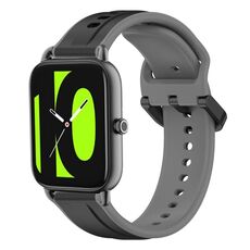 Per Xiaomi Haylou RS4 LS12 22mm Convex Loop Cinturino in silicone bicolore (nero + grigio)