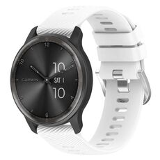 Per Garmin Vivomove Trend Cinturino per orologio in silicone a tinta unita testurizzato incrociato da 20 mm (bianco)