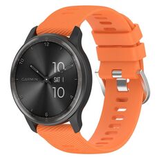 Per Garmin Vivomove Trend Cinturino per orologio in silicone a tinta unita testurizzato incrociato da 20 mm (arancione)