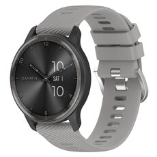 Per cinturino per orologio Garmin Vivomove Sport 20mm in silicone tinta unita strutturato a croce (grigio chiaro)