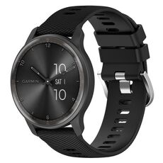 Per Garmin Vivoactive3 Cinturino per orologio in silicone tinta unita testurizzato incrociato da 20 mm (nero)