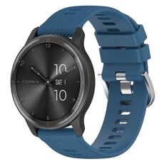 Per Garmin Vivoactive3 Music Cinturino per orologio in silicone tinta unita testurizzato incrociato da 20 mm (blu)