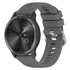 Per cinturino per orologio Garmin Forerunner 158 20 mm in silicone tinta unita strutturato a croce (grigio scuro)