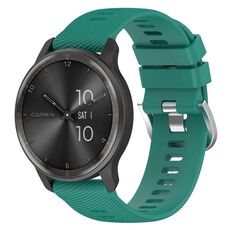 Per Garmin Forerunner 55 Cinturino per orologio in silicone a tinta unita testurizzato incrociato da 20 mm (verde pino)