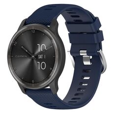Per Garmin Forerunner 55 Cinturino per orologio in silicone tinta unita testurizzato incrociato da 20 mm (blu notte)