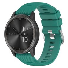 Per Garmin VivoMove Style 20mm Cinturino in silicone tinta unita strutturato a croce (verde pino)
