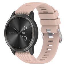 Per Garmin Forerunner 245 Music Cinturino per orologio in silicone tinta unita testurizzato incrociato da 20 mm (rosa)