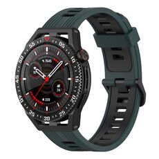 Per Garmin Forerunner 255 Cinturino in silicone bicolore verticale da 22 mm (verde oliva + nero)