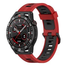 Per Garmin Forerunner 255 Cinturino in silicone bicolore verticale da 22 mm (rosso + nero)