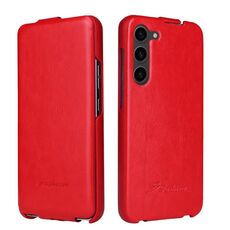 Per Samsung Galaxy S23 5G Fierre Shann 64 Texture Custodia per telefono in pelle PU con vibrazione verticale (rosso)