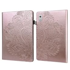 Custodia per tablet in pelle con motivo in rilievo pavone per Lenovo Tab M9 (oro rosa)