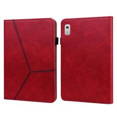 Custodia per tablet in pelle a righe goffrata per Lenovo Tab M9 (rosso)