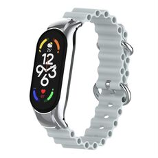 Per cinturino per orologio traspirante in silicone marino Xiaomi Mi Band 7 (grigio)
