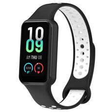 Per Redmi Band 2 Loop cinturino in silicone traspirante bicolore (nero + bianco)