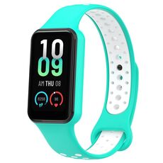 Per Redmi Band 2 Loop cinturino in silicone traspirante bicolore (ciano + bianco)