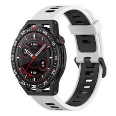 Per Huawei Watch GT 3 SE 22mm Cinturino in silicone a strisce bicolore (bianco nero)