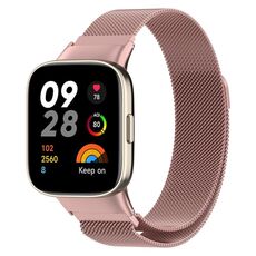 Per Xiaomi Redmi Watch 3 / Mi Watch Lite 3 cinturino in metallo milanese (rosa rosa)