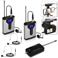 Q6 1 Trascina 2 Indossare la testa Lavalier wireless con supporto Microfono per registrazione computer USB Live Phone SLR Microfono lavalier