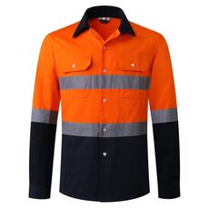 Abiti da lavoro riflettenti a maniche lunghe in puro cotone, taglia: XXXXL (parte superiore arancione)