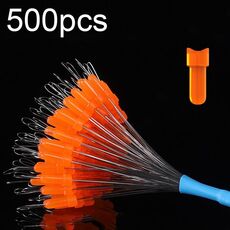 5 set/500 pezzi asta di posizionamento Space Bean forniture per attrezzi da pesca leggermente a fagiolo, dimensioni: L (arancione a forma di T)