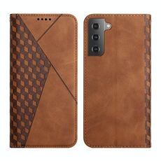Per Samsung Galaxy S23 + 5G Diamond Splicing Skin Feel Custodia magnetica per telefono in pelle (marrone)