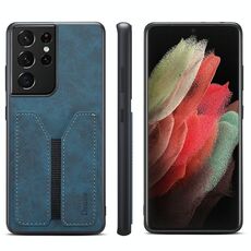 Per Samsung Galaxy S21 Ultra 5G Denior DV Elastic Card Cover posteriore in PU per telefono (blu)