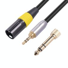 SB423K108-03 Cavo audio da 6,35 mm + 3,5 mm maschio a XLR 3 pin maschio, lunghezza: 30 cm