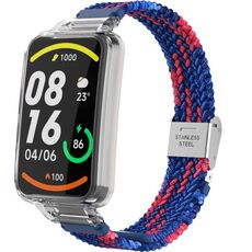 Per Xiaomi Mi Band 7 Pro Cinturino integrato con fibbia in nylon intrecciato (rosso blu)