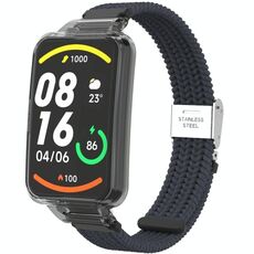 Per Xiaomi Mi Band 7 Pro Cinturino integrato con fibbia in nylon intrecciato (carbone)