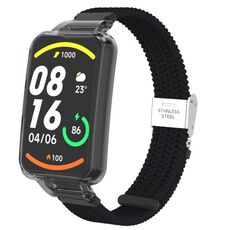 Per Xiaomi Mi Band 7 Pro Cinturino integrato con fibbia in nylon intrecciato (nero)