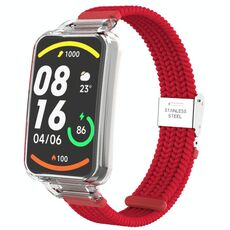 Per Xiaomi Mi Band 7 Pro Cinturino integrato con fibbia in nylon intrecciato (rosso)