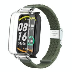 Per Xiaomi Mi Band 7 Pro Cinturino integrato con fibbia in nylon intrecciato (verde scuro)
