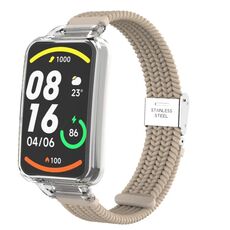 Per Xiaomi Mi Band 7 Pro Cinturino integrato con fibbia in nylon intrecciato (albicocca)