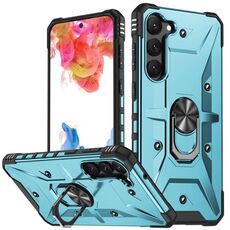 Custodia per telefono con supporto ad anello per Samsung Galaxy S23 5G (azzurro)