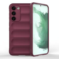 Per Samsung Galaxy S23 + 5G Magic Shield TPU + Custodia per telefono in flanella (rosso vino)