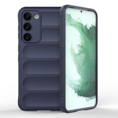 Per Samsung Galaxy S23 + 5G Magic Shield TPU + Custodia per telefono in flanella (blu scuro)