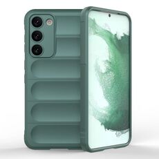 Per Samsung Galaxy S23 + 5G Magic Shield TPU + Custodia per telefono in flanella (verde scuro)
