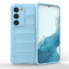 Per Samsung Galaxy S23 5G Magic Shield TPU + Custodia per telefono in flanella (azzurro)